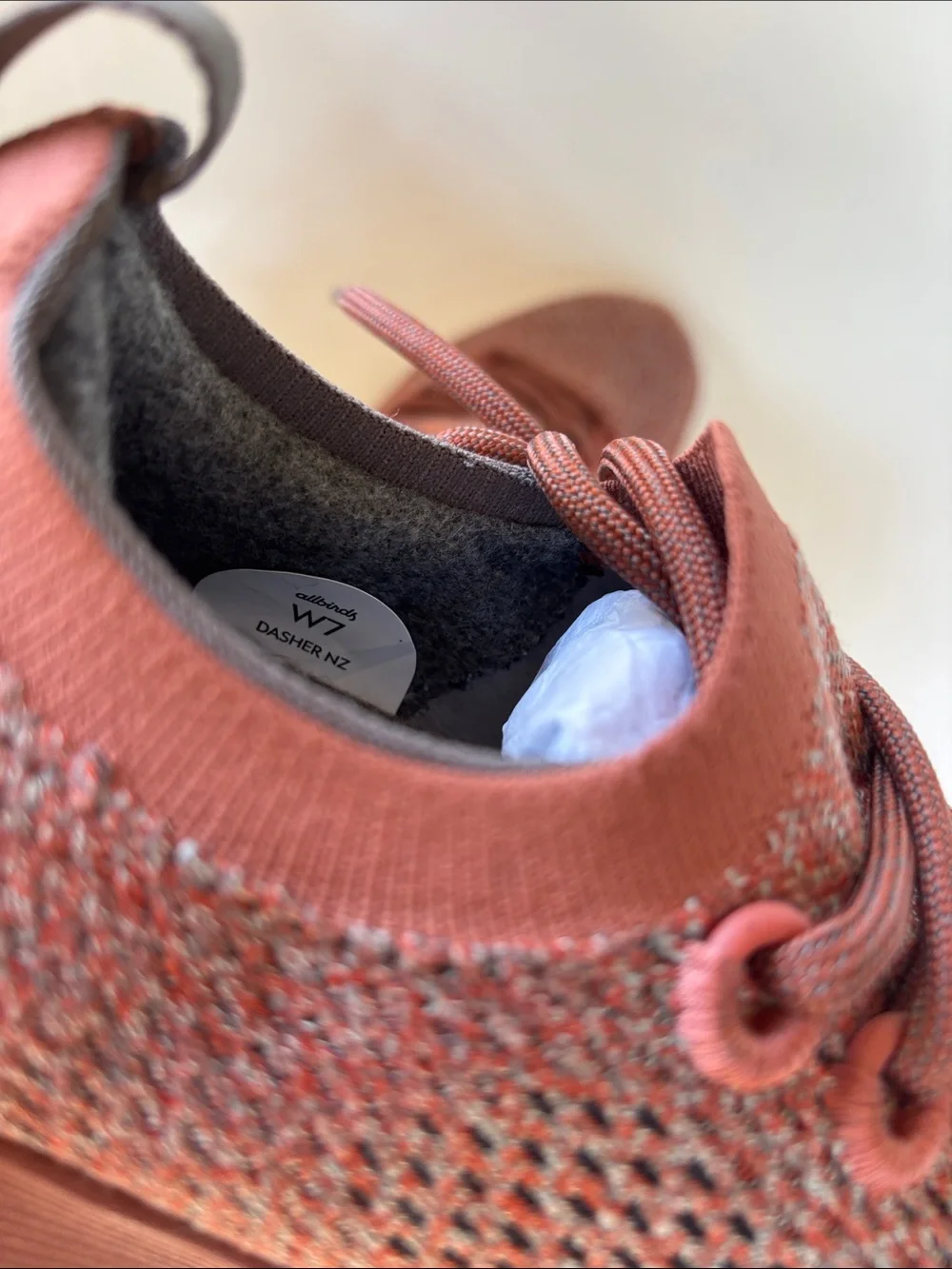 allbirds dasher, women’s size 7 Sneakers in Rosewood Knit, new condition